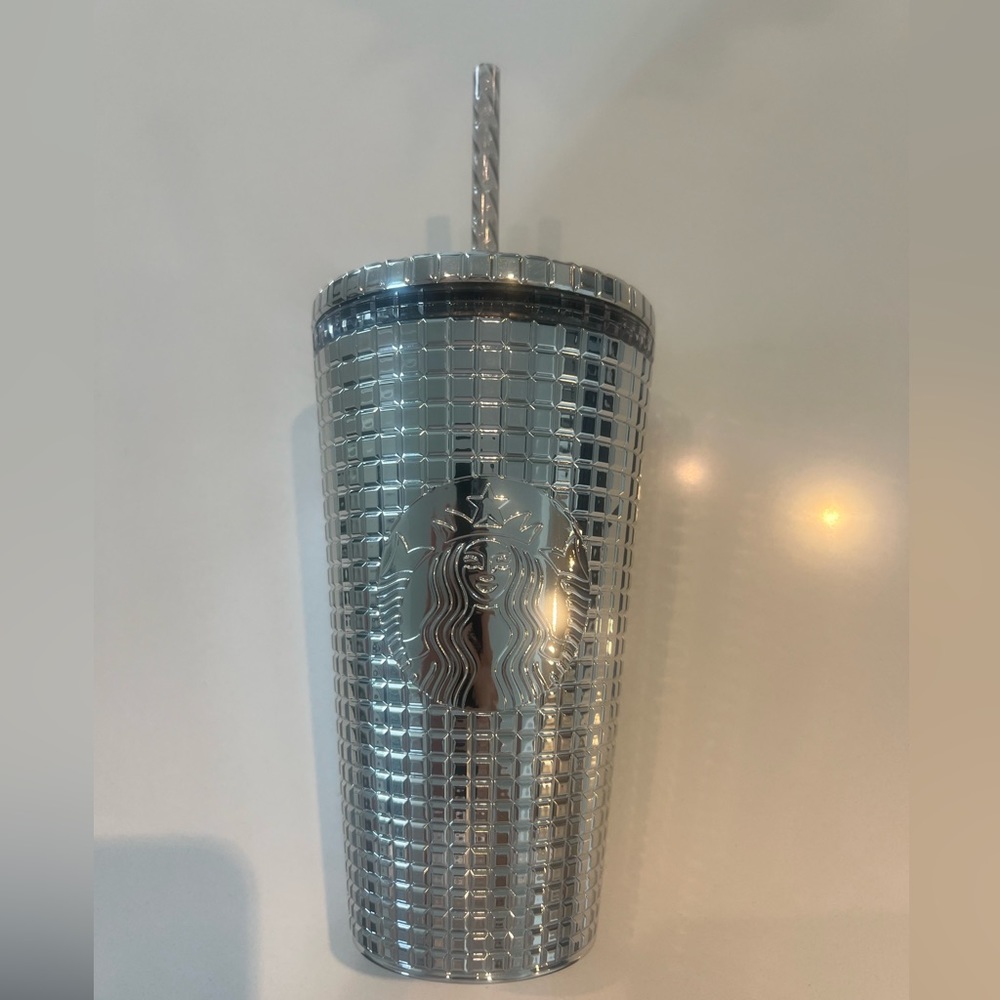 NEW- Starbucks Holiday Cup with Straw - Silver